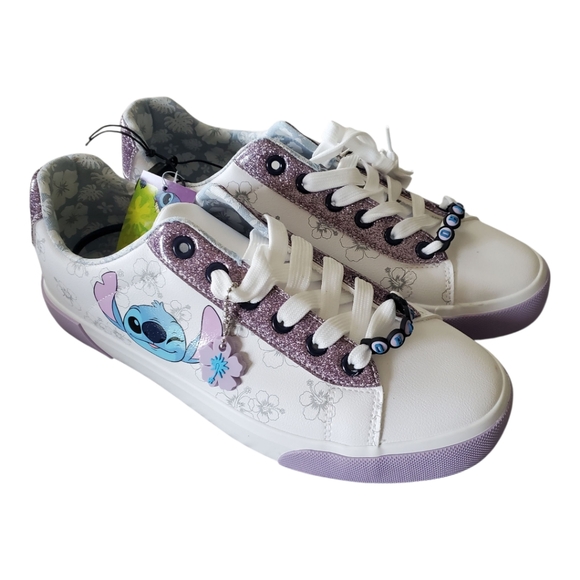 DISNEY Stitch Women’s Size 8.5 Sneakers white purple Stitch shoes Lave Up NWT - Picture 1 of 11